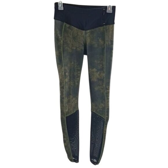 Calia Leggings Green Floral Activewear Pocket Pull On Stretch Womens Size Small - Picture 1 of 7